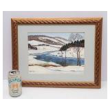 Winter Scene Artwork by B. Renner – Acrylic (18" x 14.5")