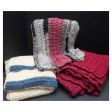 Three Hand-Crocheted Throw Blankets