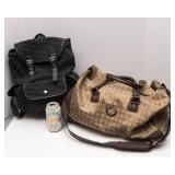 Set of 2 Travel Bags – Polka Dot Backpack & American Tourister Bag