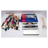 Artist Supply Lot – Water-Soluble Pastels, Watercolors & Brushes