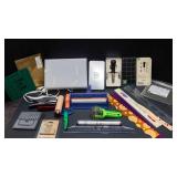 Variety of Crafting Tools Lot – Rulers, Eyelet Setter, Tracing Light, and More