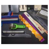 Variety of Crafting Tools Lot – Rulers, Eyelet Setter, Tracing Light, and More