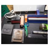 Variety of Crafting Tools Lot – Rulers, Eyelet Setter, Tracing Light, and More