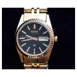 Vintage Seiko SQ Women’s Wrist Watch – Gold Tone with Black Dial