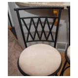 Set of Three Metal Barstools with Cushioned Seats