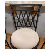 Set of Three Metal Barstools with Cushioned Seats