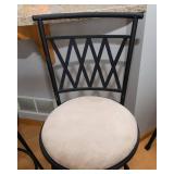 Set of Three Metal Barstools with Cushioned Seats