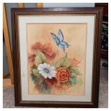Handpainted Butterfly Artwork – Framed (23” x 27”)