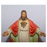 Vintage Jesus Chalkware Figurine - 18" Tall