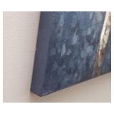 Wrapped Canvas Wall Art – Blue Toned Trees with Gold Detailing (48” x 36”)