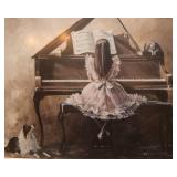 “Girl Playing Piano” Artwork by Rozen – Framed Wall Art (23.5" x 19.5")