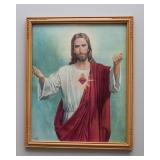 Vintage Sacred Heart of Jesus Wall Art – Printed in Italy (17.5” x 21.5”)