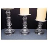 The Large Glass Pillar Candle Holders and Pillar Candles