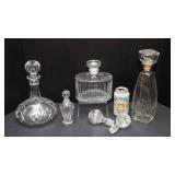 Assorted Decanters & Extra Stoppers – Glassware Lot