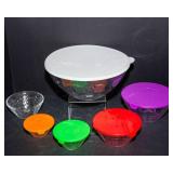 Set of Nesting Bowls – Glass & Plastic with Lids (6 Pieces Total)