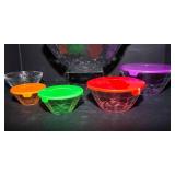 Set of Nesting Bowls – Glass & Plastic with Lids (6 Pieces Total)