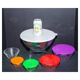 Set of Nesting Bowls – Glass & Plastic with Lids (6 Pieces Total)