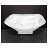 White Swirl Glass Decorative Bowl – 14.25” Diameter