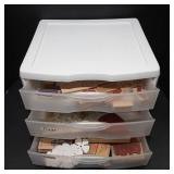 Collection of Rubber Ink Stamps and Storage Container - Birthdays, Dogs, and Flowers