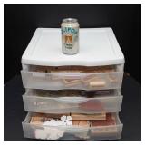 Collection of Rubber Ink Stamps and Storage Container - Birthdays, Dogs, and Flowers