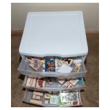 Collection of Rubber Ink Stamps and Storage Container - Butterflies, Anniversary/Congrats, and Birds