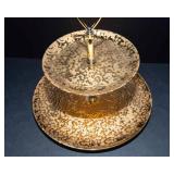 Vintage 22K Weeping Gold Bright 2-Tier Server – Hand Painted
