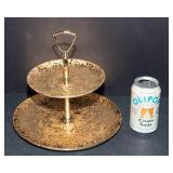 Vintage 22K Weeping Gold Bright 2-Tier Server – Hand Painted