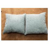 Two Light Teal Throw Pillows