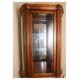 Lighted Curio Cabinet with Mirrored Back