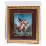 Vintage Framed Angel Artwork (20” x 23”)