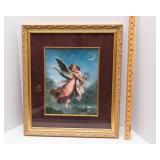 Vintage Framed Angel Artwork (20” x 23”)
