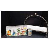 Serving Tray & Colorful Decorative Plate Set
