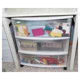 Plastic Storage Drawers & Craft Supplies Lot