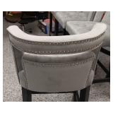 Set of 4 Gray Velvet Barstools – 30” Seat Height