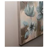 Blue Floral Canvas Wrapped Artwork (30" x 30")