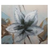 Blue Floral Canvas Wrapped Artwork (30" x 30")