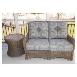 Patio Renaissance by Sunlord Leisure Outdoor Loveseat Set with Side Table & Cover