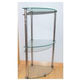 Small Glass Corner Display Shelf – 31.5” Tall