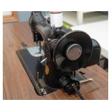 Vintage Singer Sewing Machine with Folding Sewing Cabinet Table