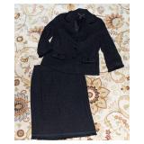 Talbots Tweed Jacket & Skirt Set – Black, Size 8
