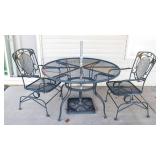 Outdoor Patio Metal Table & 2 Chairs Set – 48” Diameter