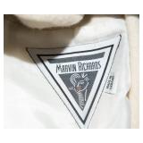Marvin Richards Women’s Coat with Matching Scarf & Gloves – Size 12 (Cream Wool Blend)