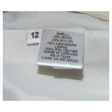 Marvin Richards Women’s Coat with Matching Scarf & Gloves – Size 12 (Cream Wool Blend)