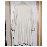 Marvin Richards Women’s Coat with Matching Scarf & Gloves – Size 12 (Cream Wool Blend)