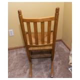 American Country-Style Wooden Rocking Chair – Rush Seat