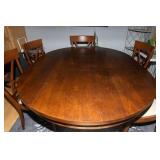 Restoration Hardware Pearse 54” Round Extension Dining Table + 6 Cross Back Chairs