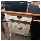 Office Desk – Cream Base with Wood Top