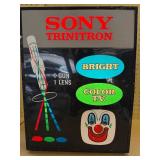 Vintage Sony Trinitron color television display sign, Works as should , see video