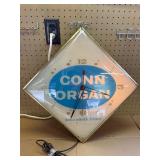 vintage Conn Organ illuminated wall clock in working condition