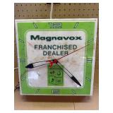 vintage Magnavox franchised dealer advertising clock; runs, did not light